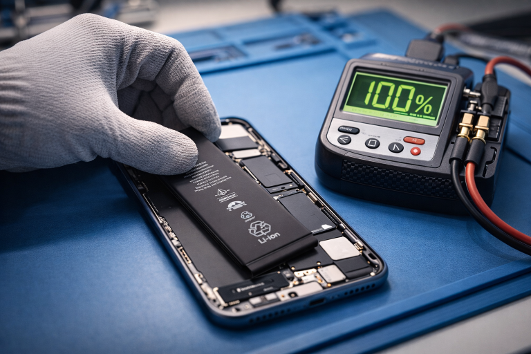 החלפת סוללה לאייפון במעבדה במעלות